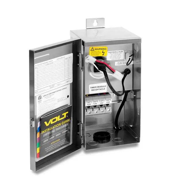 Alt view image 2 of 6 - 300W Multi-Tap Low age Transformer with Timer/Photocell for Landscape Lighting