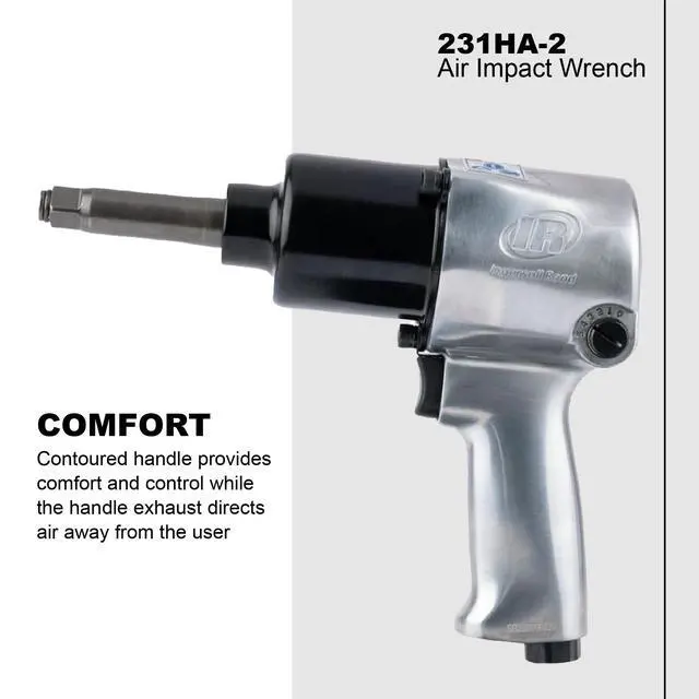 Alt view image 4 of 6 - 231HA-2 1/2" Air Impact Wrench, 2" Ext Anvil, Super Duty, 600 ft-lb Torque, Friction Ring Retainer, Pistol