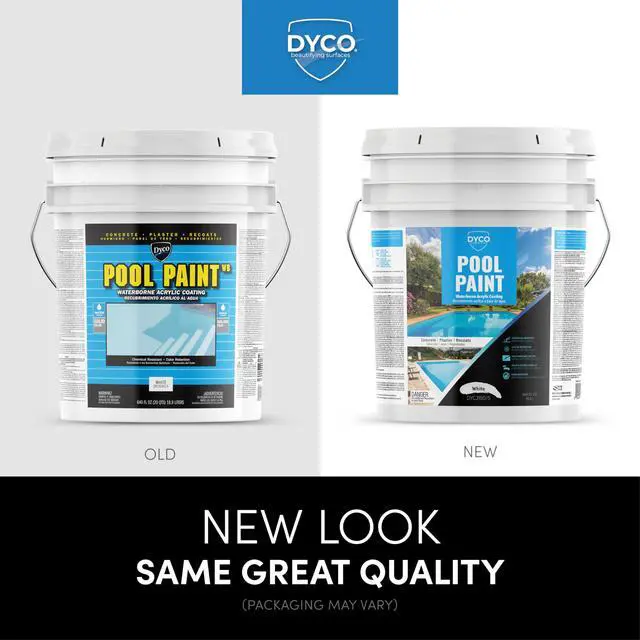 Alt view image 2 of 6 - Dyco Waterborne Acrylic Pool Paint, Resistant to UV, Water, Salt, Chemicals, Fading, Cracking & More, Seals Hairline Cracks (White, 5 Gallon)