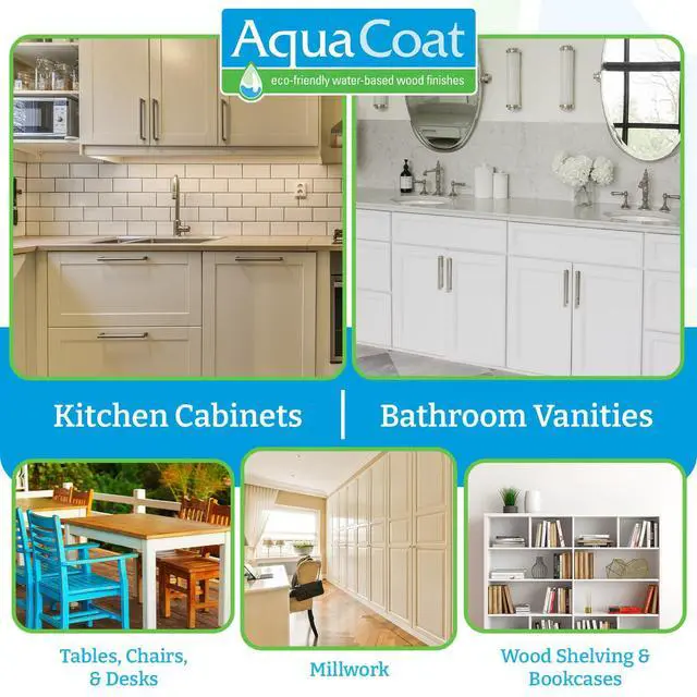 Alt view image 6 of 6 - Aqua Coat Water-Based White Cabinet Wood Grain Filler Gel Fast Drying, Low Odor White Wood Filler, Sandable & Paintable for Interior & Exterior Repairs, Upgrades & Restorations 1 Gallon