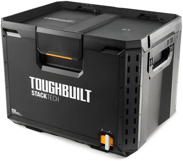 Main image of StackTech XL Tool box Organizer with Lock and Removable Tray, Black