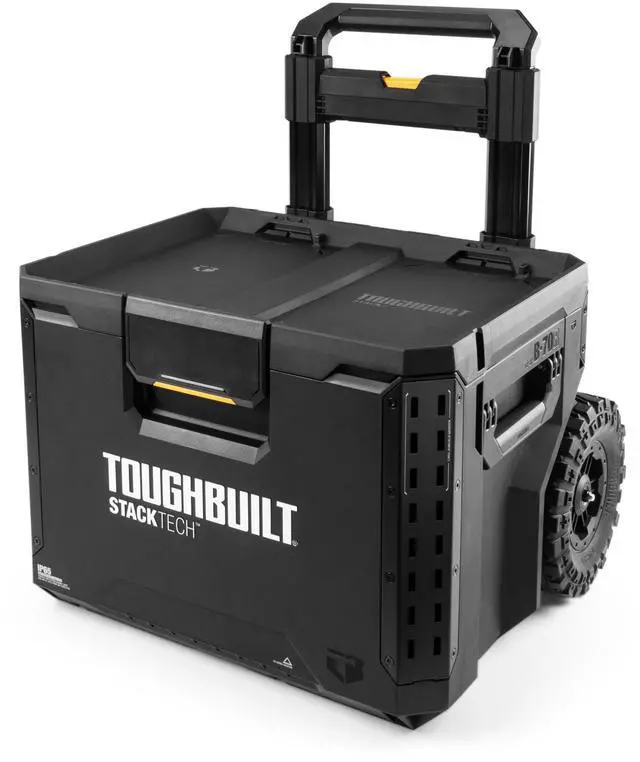 Main image of Portable 2-in-1 Rolling Tool Box, Wheels & Stackable Design, Black