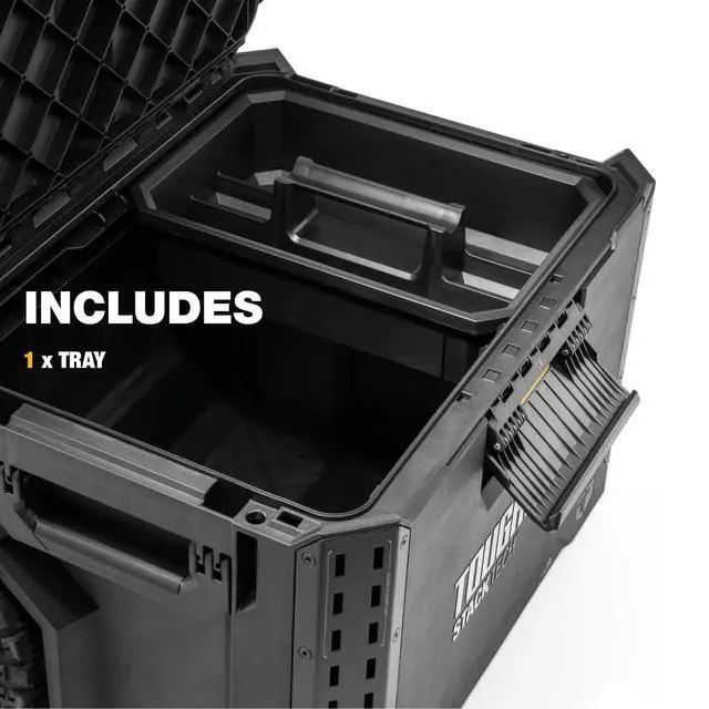 Alt view image 6 of 6 - Portable 2-in-1 Rolling Tool Box, Wheels & Stackable Design, Black