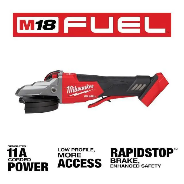 Alt view image 2 of 3 - M18 FUEL 18-Volt Lithium-Ion Brushless Cordless 5 in. Flathead Braking Grinder with Paddle Switch No-Lock (Tool-Only)