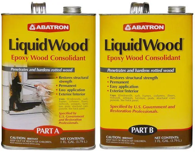 Main image of LiquidWood Kit - 2 Gallon - 2-Part Structural Wood Epoxy Resin - Wood Hardener and Consolidant - Perfect Primer for WoodEpox Epoxy Wood Filler | Wood Hardener and Consolidant, Perfect Primer for WoodE