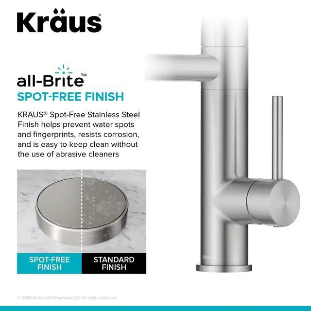 Alt view image 4 of 6 - Artec Pro Commercial Style 2-Function Single Handle Pull Down Kitchen Faucet with Pot Filler in Spot-Free Stainless Steel, KPF-1605SFS