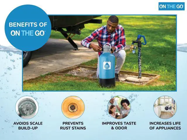 Alt view image 2 of 6 - OTG4-DBLSOFT-Portable 16,000 Grain RV Water Softener (NOT made in China, assembled by U.S. Workers in Indiana)