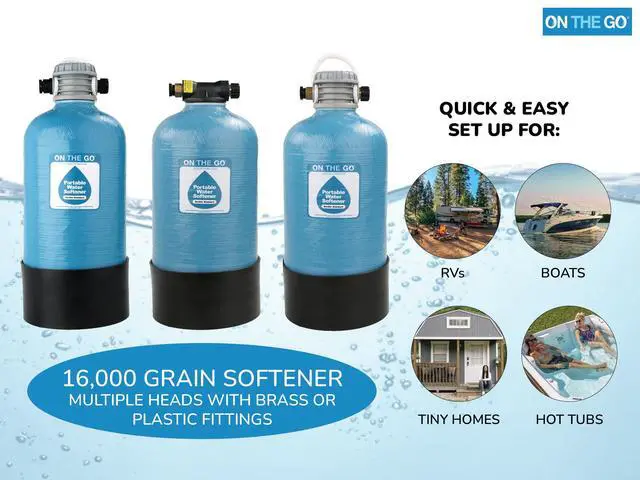 Alt view image 4 of 6 - OTG4-DBLSOFT-Portable 16,000 Grain RV Water Softener (NOT made in China, assembled by U.S. Workers in Indiana)
