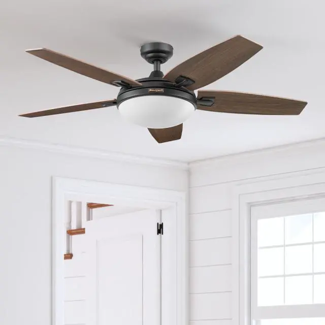 Alt view image 5 of 6 - Ceiling Fans Carmel, 48 Inch Contemporary Indoor LED Ceiling Fan with Light, Remote Control, Dual Mounting Options, Dual Finish Blades, Reversible Motor - 50197-01 (Bronze)