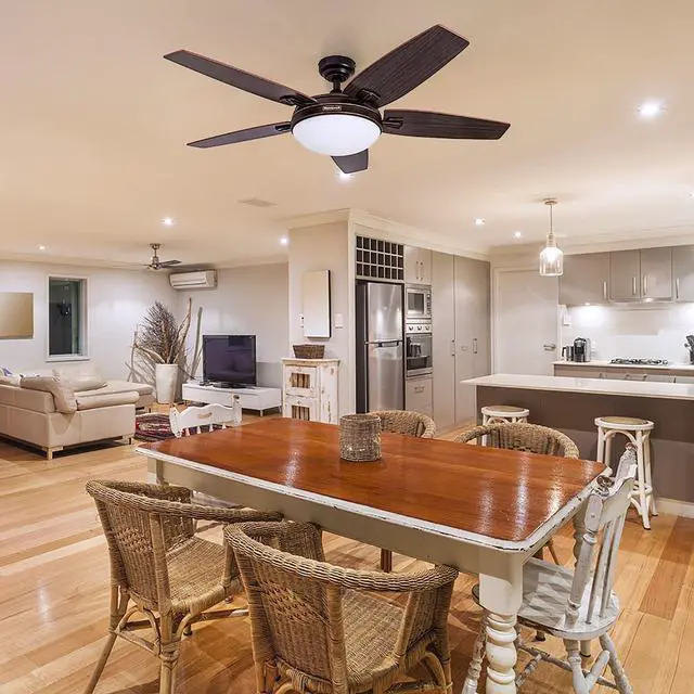Alt view image 6 of 6 - Ceiling Fans Carmel, 48 Inch Contemporary Indoor LED Ceiling Fan with Light, Remote Control, Dual Mounting Options, Dual Finish Blades, Reversible Motor - 50197-01 (Bronze)