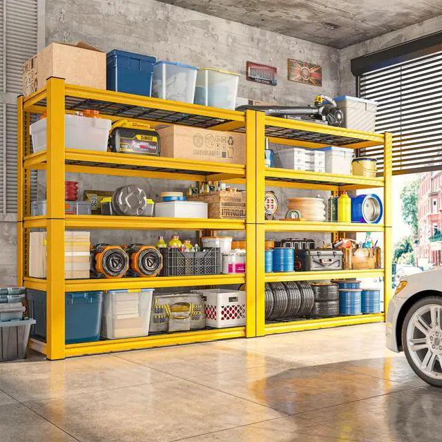 Alt view image 2 of 6 - 72''H Garage Shelving 3010 LBS Storage Shelves Adjustable Metal Shelving 5 Tier Metal Shelves for Storage Industrial Shelf for Kitchen Pantry Warehouse Basement 72" HX35.5 WX16 D, 3 Pack