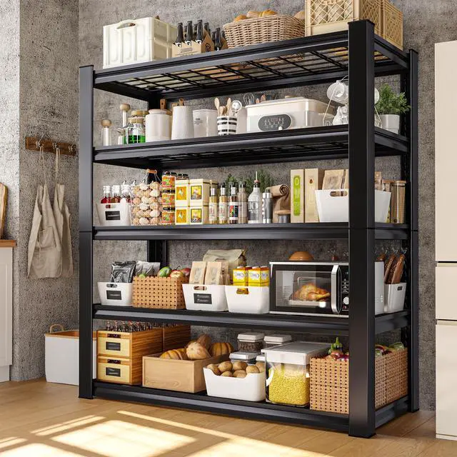 Alt view image 2 of 6 - 3010LBS Storage Shelves 72" H Garage Shelving Heavy Duty Metal Shelving 5 Tier Adjustable Metal Shelves for Storage for Kitchen Pantry Warehouse Basement 72" H x 35.5" W x 16" D, 3 Pack