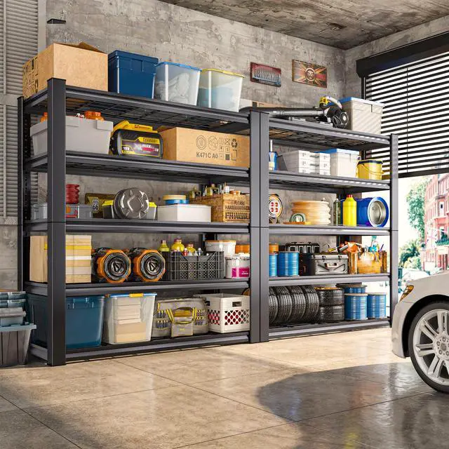Alt view image 6 of 6 - 3010LBS Storage Shelves 72" H Garage Shelving Heavy Duty Metal Shelving 5 Tier Adjustable Metal Shelves for Storage for Kitchen Pantry Warehouse Basement 72" H x 35.5" W x 16" D, 3 Pack