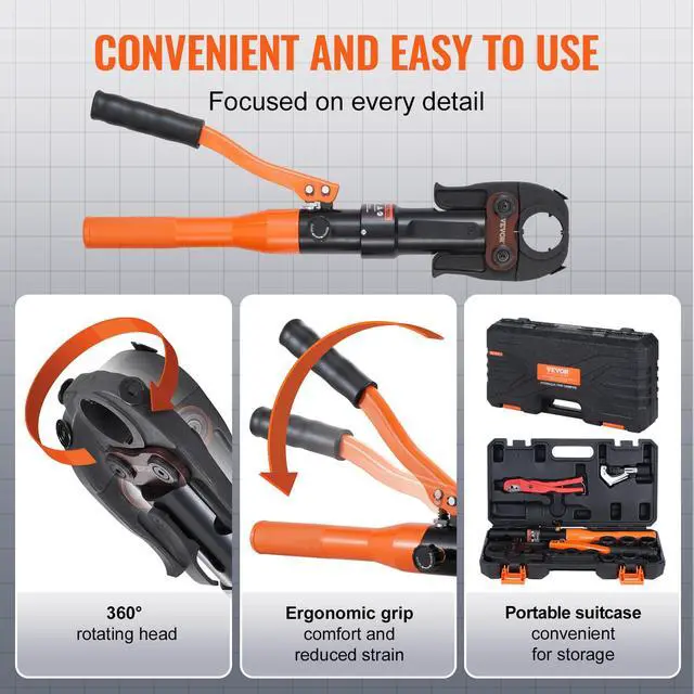 Alt view image 5 of 6 - Copper Pipe Crimping Tool, Hydraulic Driven Press Tool with 1/2", 3/4", 1" VUS Jaws, Copper Tube Fittings Pipe Crimpers for Narrow Spaces and Tee Fittings
