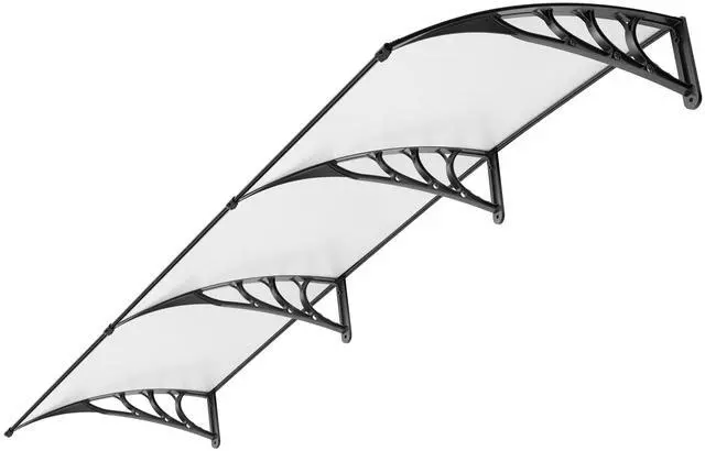 Main image of Polycarbonate Window Door Awning Canopy Transparent with Black Bracket 38 Inch x 115 Inch