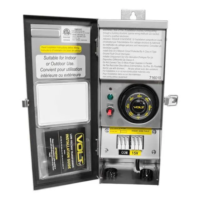Alt view image 3 of 5 - 100W Slim Line Low age Transformer (15V) with Timer/Photocell for LED Landscape Lighting