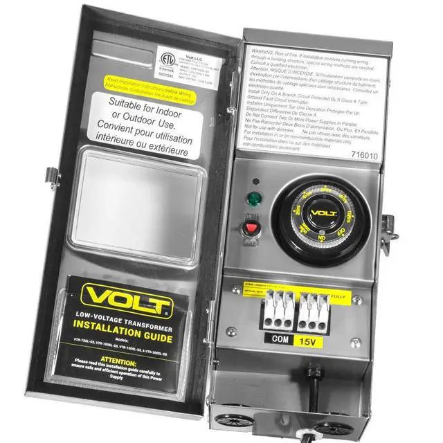 Alt view image 4 of 5 - 100W Slim Line Low age Transformer (15V) with Timer/Photocell for LED Landscape Lighting