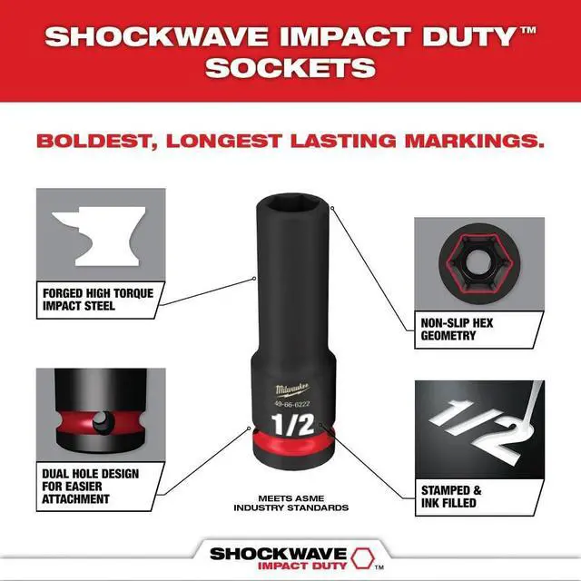 Alt view image 2 of 6 - Electric - Shockwave Impact Duty. Socket 1/2. DR 31PC PACKOUT