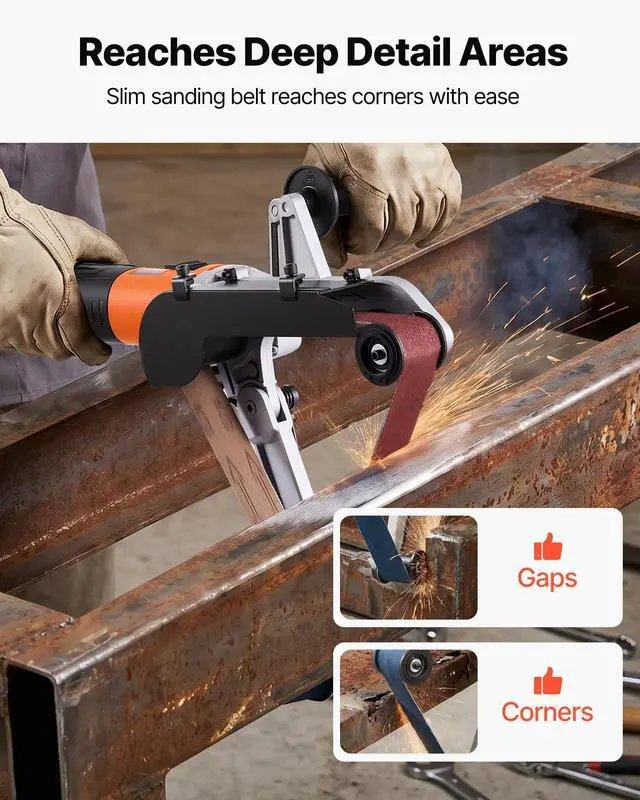 Alt view image 4 of 6 - Pipe Tube Polisher Sander, 1000W Pipe Belt Sander with 6 Variable Speeds 1100-3200rpm, Professional Belt Sander Grinding Machine with 100PCS Sanding Belts for Burnishing Finishing Rust Removal