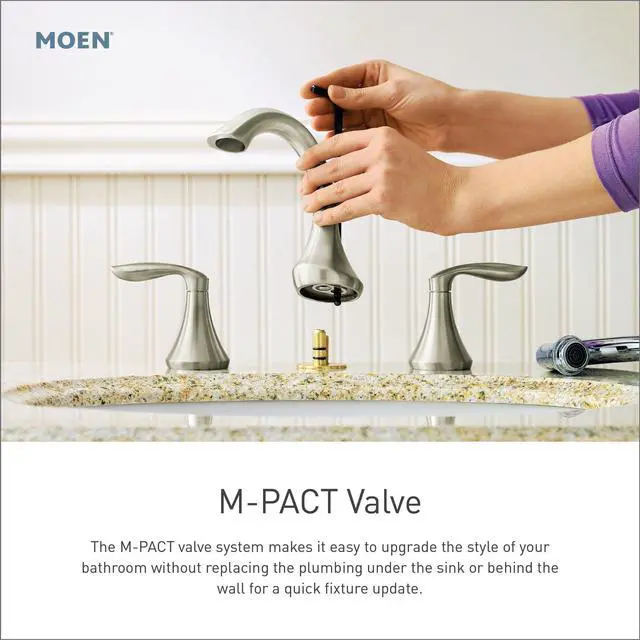 Alt view image 3 of 6 - Gibson Two-Handle High Arc Widespread Modern Bathroom Sink Faucet for 3-Hole Setups with Valve Included, Brushed Nickel, TV6142BN