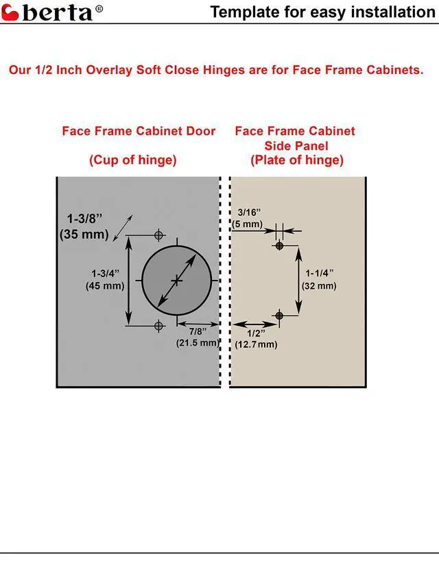 Alt view image 6 of 6 - 100-Pack, Full Overlay Cabinet Door Hinges,105 Degree Adjustable Concealed Kitchen Cabinet Hinges Soft Close for Face Frame Cabinet, with Screws - Durable and Easy Installation