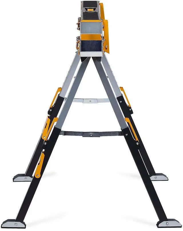 Alt view image 5 of 6 - Folding Sawhorse & Jobsite Table, Heavy-Duty and Adjustable Work Support with 2x4 Lumber Compatibility for Construction, Carpentry & DIY Projects, 2 Pack (TB-C700-2)