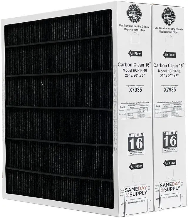 Main image of Healthy Climate X7935 20x20x5 Healthy Climate Carbon-Clean MERV 16 Filter Bundle with Same Day Supply Change Reminder Magnet (2-Pack)