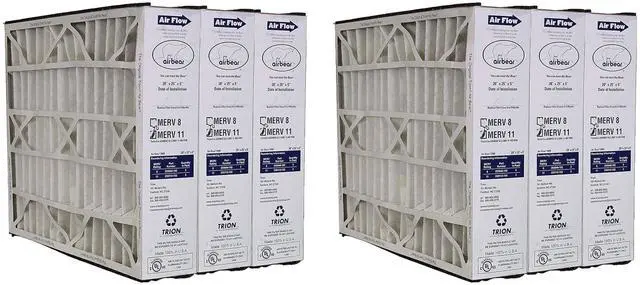 Main image of 3 Pack Pleated Air Filter, Air Bear MERV 11 for HVAC/Furnace, 20x25x5 in