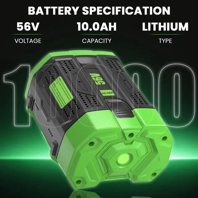 Alt view image 2 of 6 - 1Pack 10.0Ah Battery Replacement for EGO 56V BA4200 Lithium Battery and CH2100 Charger