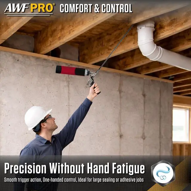 Alt view image 6 of 6 - Spray Foam Gun 2' Long Nozzle, High Precision, Adjustable Flow Control, Contractor-Grade Pro Applicator for Insulating Foam Sealant, Pack of 4