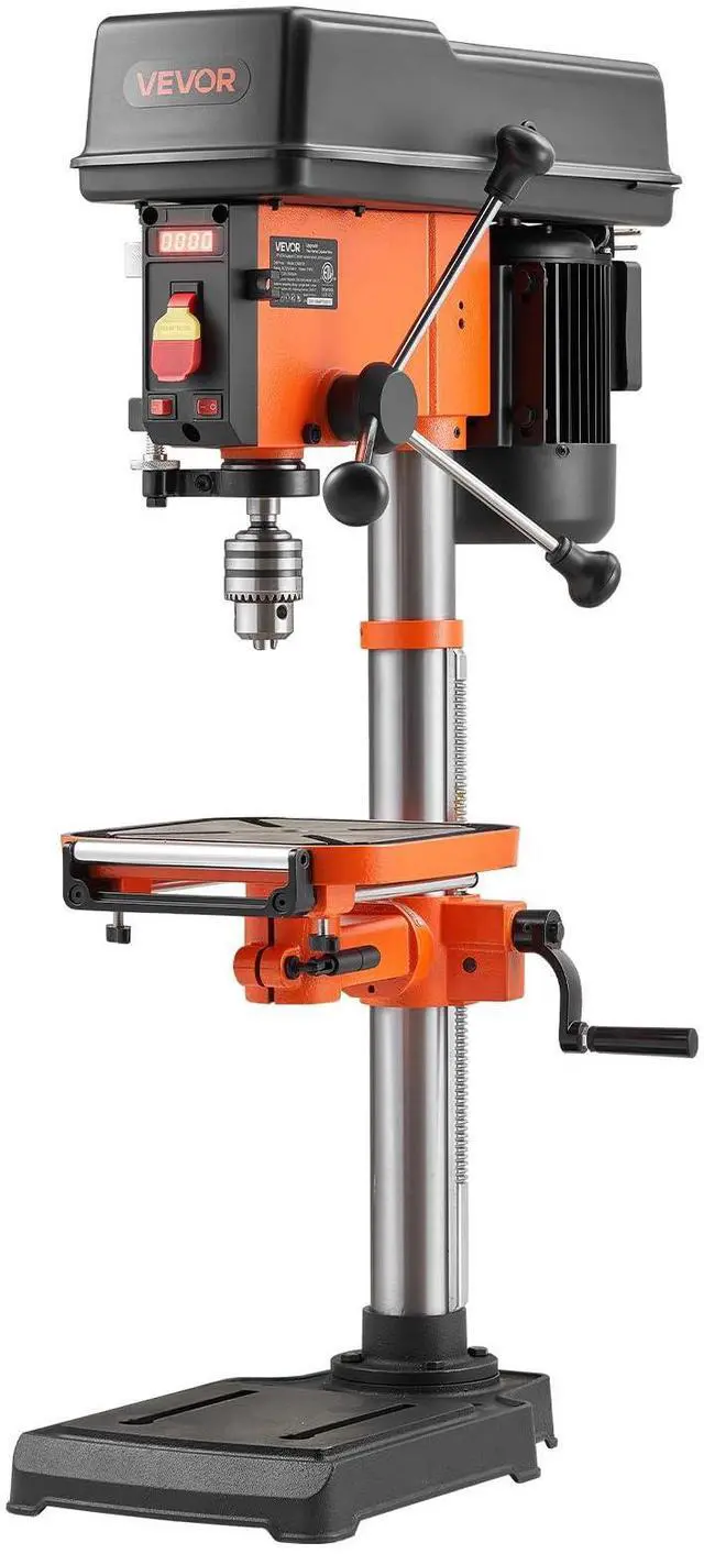 Main image of 12-Inch Benchtop Drill Press, 6.2 Amp, 1 HP Bench Drill Press, 530 to 3140 RPM Variable Speed, 0-45° Tilting Worktable, with Laser and LED Work Light, Tabletop Drilling Machine, for Wood Metal