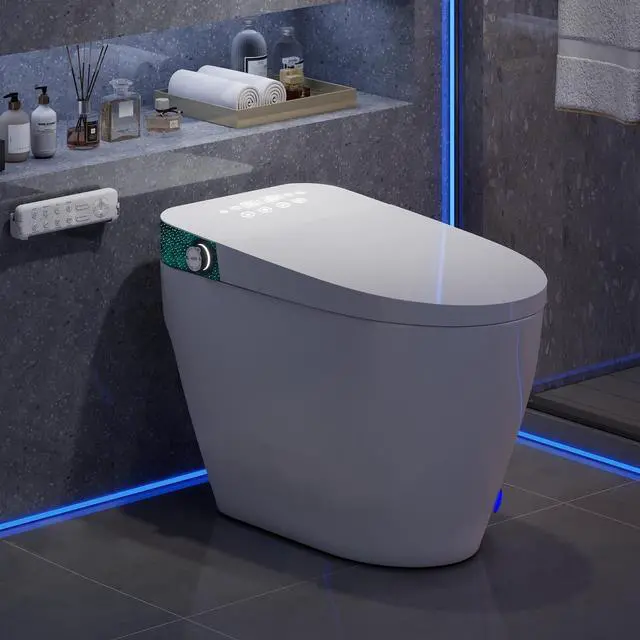 Main image of Smart Toilet with Bidet Built In, Elongated Heated Seat, Warm Water & Dryer, One Piece Bidet for Bathrooms, Modern Smart Toilet with Auto Flush, Night Light, LED Display, and Remote Control