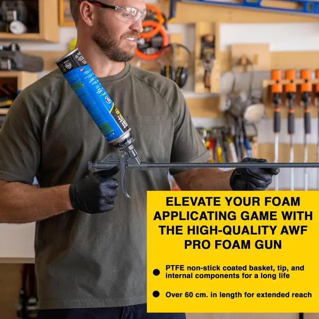 Alt view image 3 of 6 - Spray Foam Gun 2' Long Nozzle, High Precision, Adjustable Flow Control, Contractor-Grade Pro Applicator for Insulating Foam Sealant, Full PTFE Coated, Pack of 4