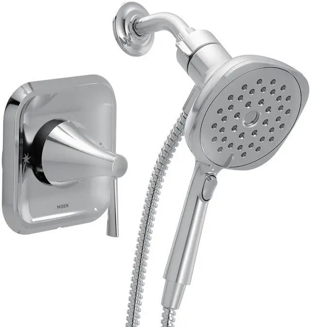 Main image of Ronan Chrome Single-Handle Modern Shower Faucet with Square Handheld Rain Shower Spray Head Featuring Magnetix, Valve Included, 82023