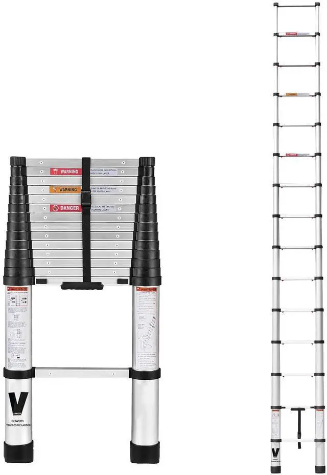 Main image of Telescoping Extension Ladder,14.5FT Aluminum Telescopic Ladders One Button Retraction Slow Down for Outdoor Indoor Use (14.5FT ONE Button)