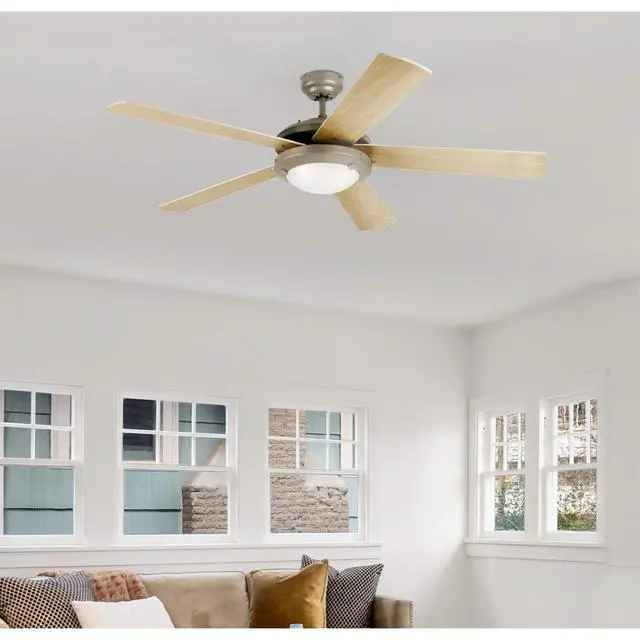 Alt view image 5 of 5 - 7234100 Comet Indoor Ceiling Fan with Light, Brushed Pewter