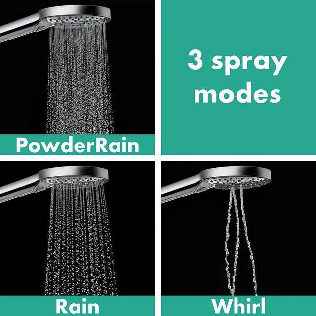 Alt view image 4 of 6 - Raindance Select S Easy Install 5-inch Handheld Shower Head Modern 3 -Spray PowderRain, Rain, Whirl 26037821
