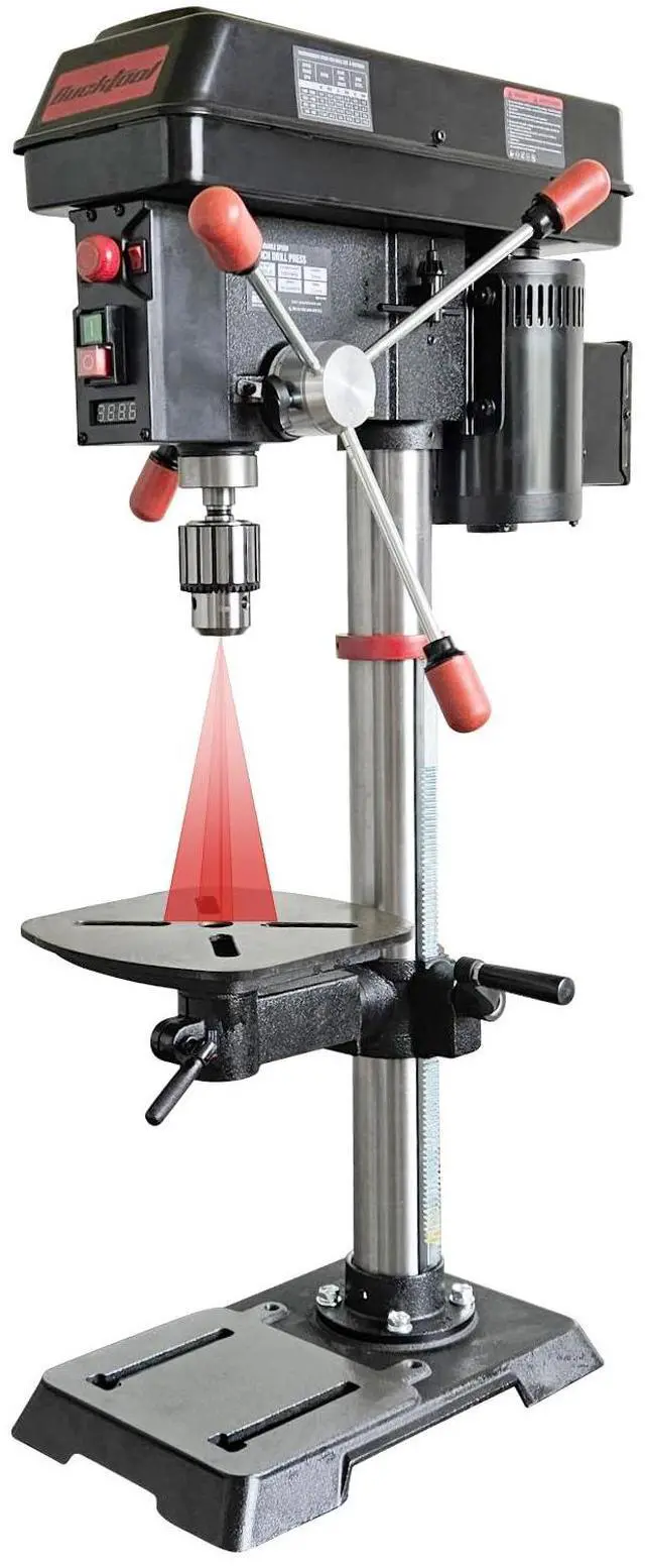 Main image of 12'' 6 Pole Motor Variable Speed Benchtop Drill Press 3602000RPM, 3/4HP Powerful Bench Drill Press with Laser and Worklight, Low Speed Tabletop Drilling Machine for Metalworking, Woodworking