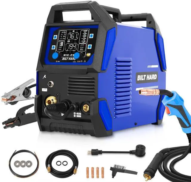 Main image of Aluminum 250A MIG Welder, Gas MIG/Flux Core MIG/Lift TIG/Stick/Spot Welding/Spool Gun Compatible 6-in-1 Welding Machine, 110V/220V Multi-Process Welder w/LED Display, IGBT Inverter