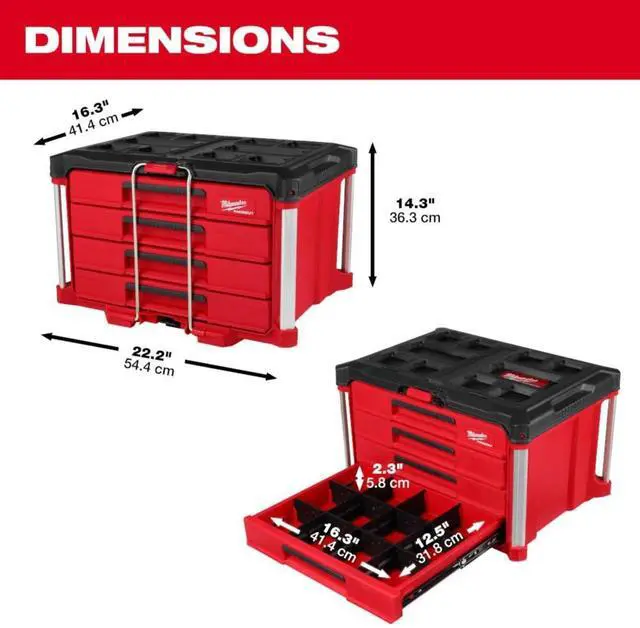 Alt view image 3 of 5 - Packout 4 Drawer Tool Organizer Box - 48-22-8444