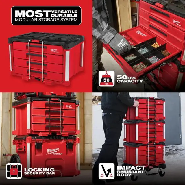 Alt view image 4 of 5 - Packout 4 Drawer Tool Organizer Box - 48-22-8444