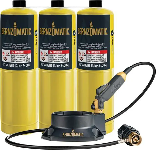 Main image of FirePoint Creator Tool, Precision Flame Hand Torch for use with MAP-Pro or Propane Fuel (Firepoint Tool + 3 MAP Pro Cylinders)