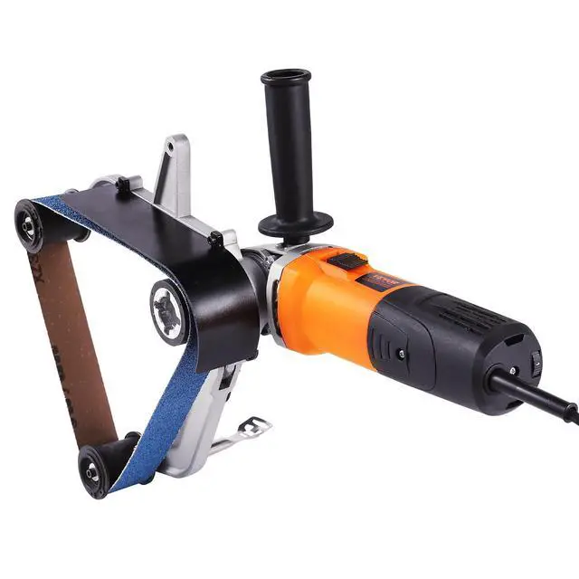 Alt view image 4 of 6 - Pipe Tube Polisher Sander, 1000W 120V Pipe Belt Sander with 6 Speeds 1100-3200rpm, Professional Belt Sander Grinding Machine with 50PCS Sanding Belts for Burnishing Finishing Rust Removal