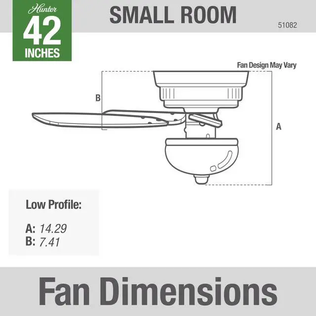 Alt view image 6 of 6 - 42 inch Indoor Ceiling Fan with LED Light - Ceiling Fan with Pull Chain, For Bedroom or Living Room, Low Profile Flush Mount, No Remote, 5 Blades, Includes Bulbs - Newsome 51082, Brushed Nickel