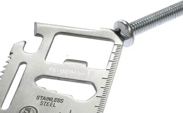 Alt view image 2 of 6 - 11-in-1 Survival Credit Card Multitool Fathers Day Stocking Stuffer Christmas Gift - Multipurpose Tactical Wallet Tool With Bottle Opener, Survival Knife For Men Birthday Dad - 50 Pack
