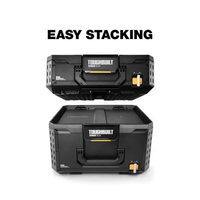 Alt view image 3 of 6 - StackTech 1 Drawer Tool Box, Heavy-Duty Portable Tools Chest, 50 lb Capacity - Stackable Toolbox Storage Organizer with 8 Dividers, Auto-Latching Drawers and Accessory Rails