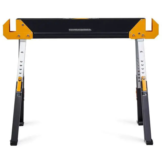 Alt view image 4 of 6 - Folding Sawhorse & Jobsite Table, Heavy-Duty and Adjustable Work Support with 2x4 Lumber Compatibility for Construction, Carpentry & DIY Projects, 2 Pack (TB-C650-2)