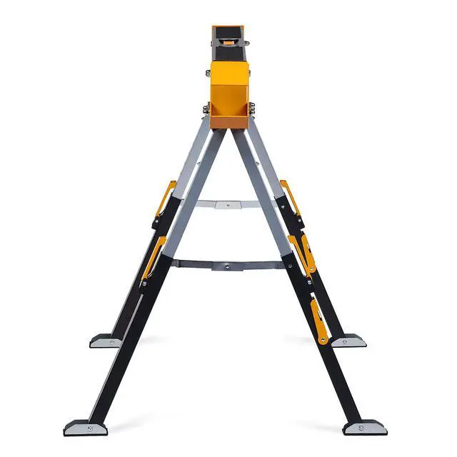 Alt view image 5 of 6 - Folding Sawhorse & Jobsite Table, Heavy-Duty and Adjustable Work Support with 2x4 Lumber Compatibility for Construction, Carpentry & DIY Projects, 2 Pack (TB-C650-2)