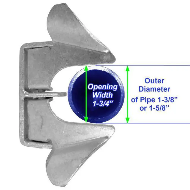 Alt view image 2 of 6 - Wall Mount Gate Butterfly Fork Latch - 1-3/8" to 1-5/8" Fork Diameter - Chain Link Fence Gate Latching Hardware CASE Qty 25