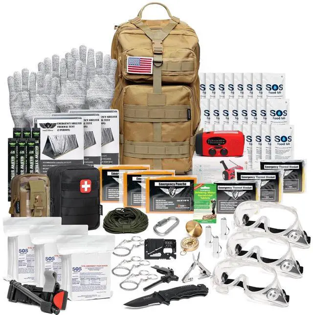 Main image of Complete 72 Hours Earthquake Bug Out Bag Emergency Survival Kit for Family. Be Prepared for Hurricanes, Floods, Tsunami, Other Disasters